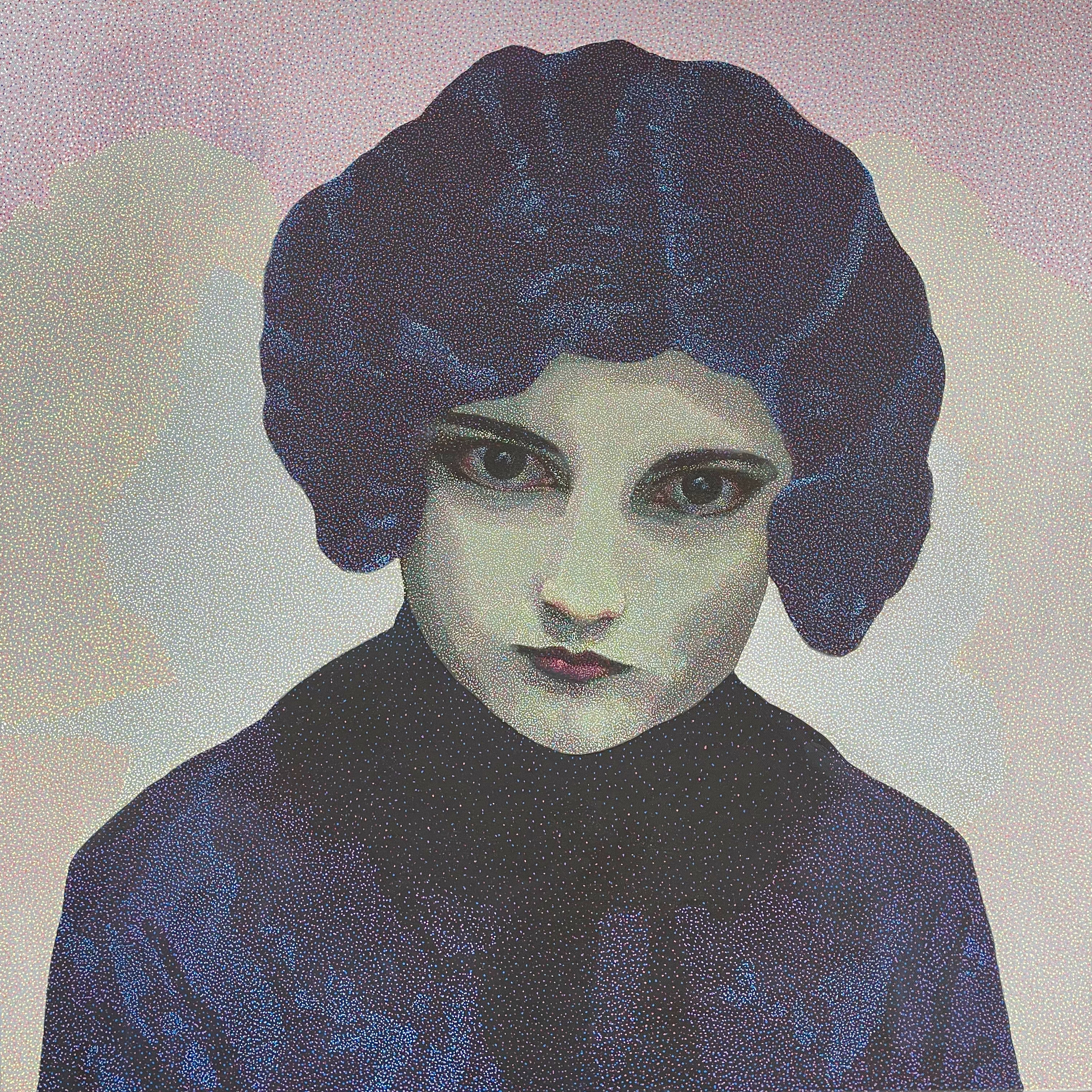 ‘Zonder woorden II’ - Gaby Haerkens, 80 x 80 cm, acrylverf en Poscastift op katoen